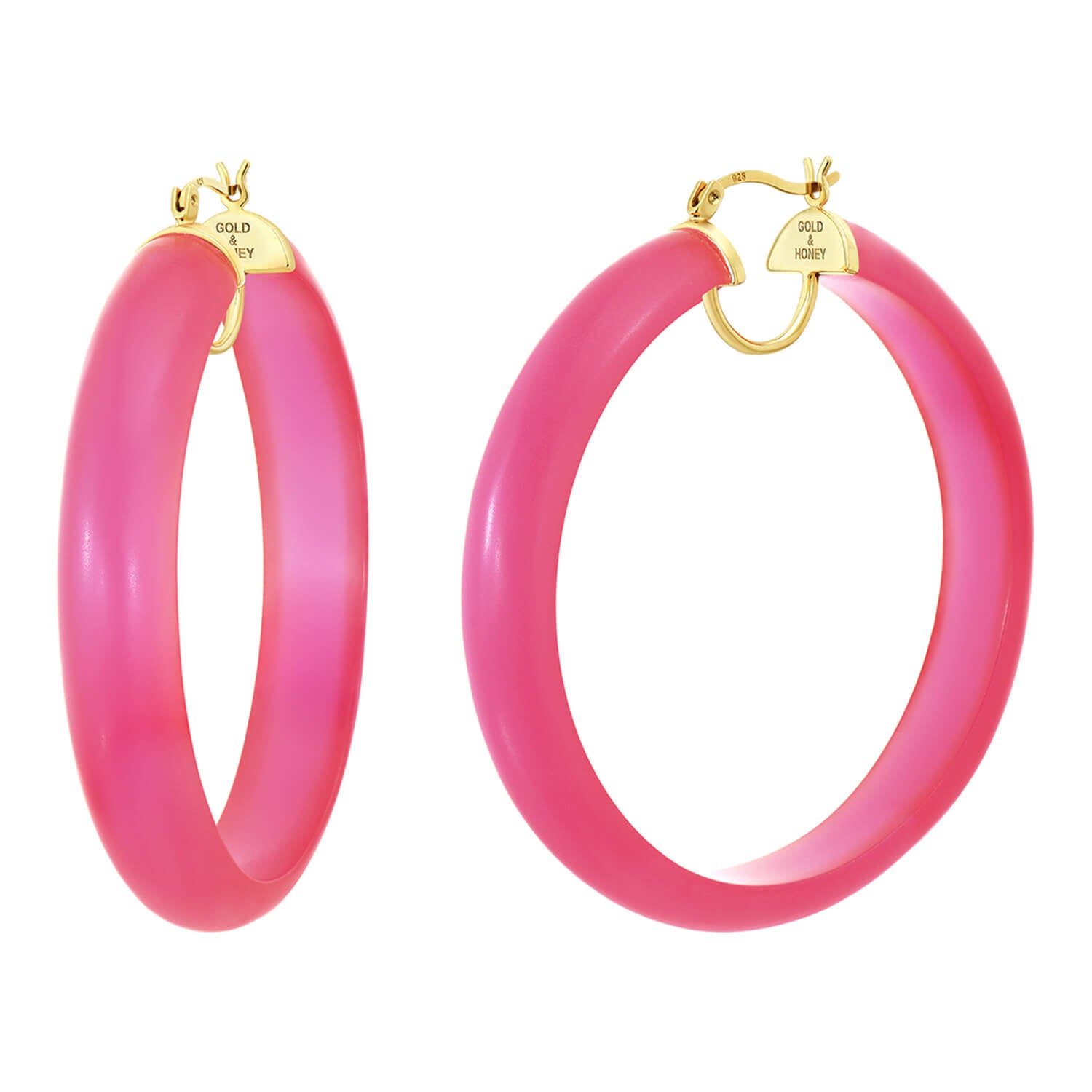 Frosted Lucite Hoop Earrings