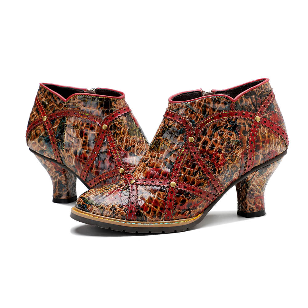 Starlit Confidence Colorful Handmade Low Heel Booties