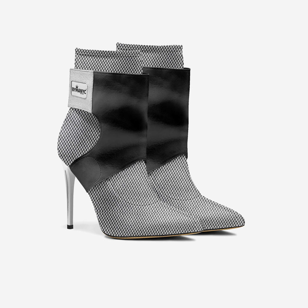 Limited Edition Vegan Stiletto Boots BYMANYC® New York Futurista Onyx See size chart under “more details”