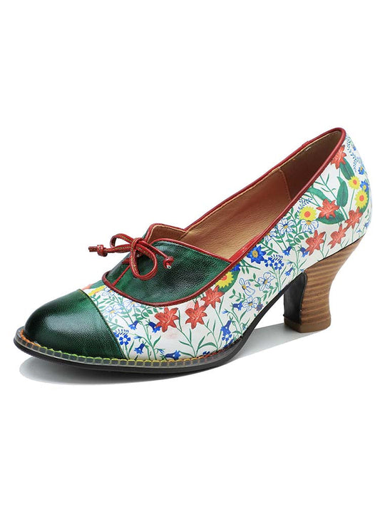 Starlit Confidence Vintage Embossed Leather Shoes Classic