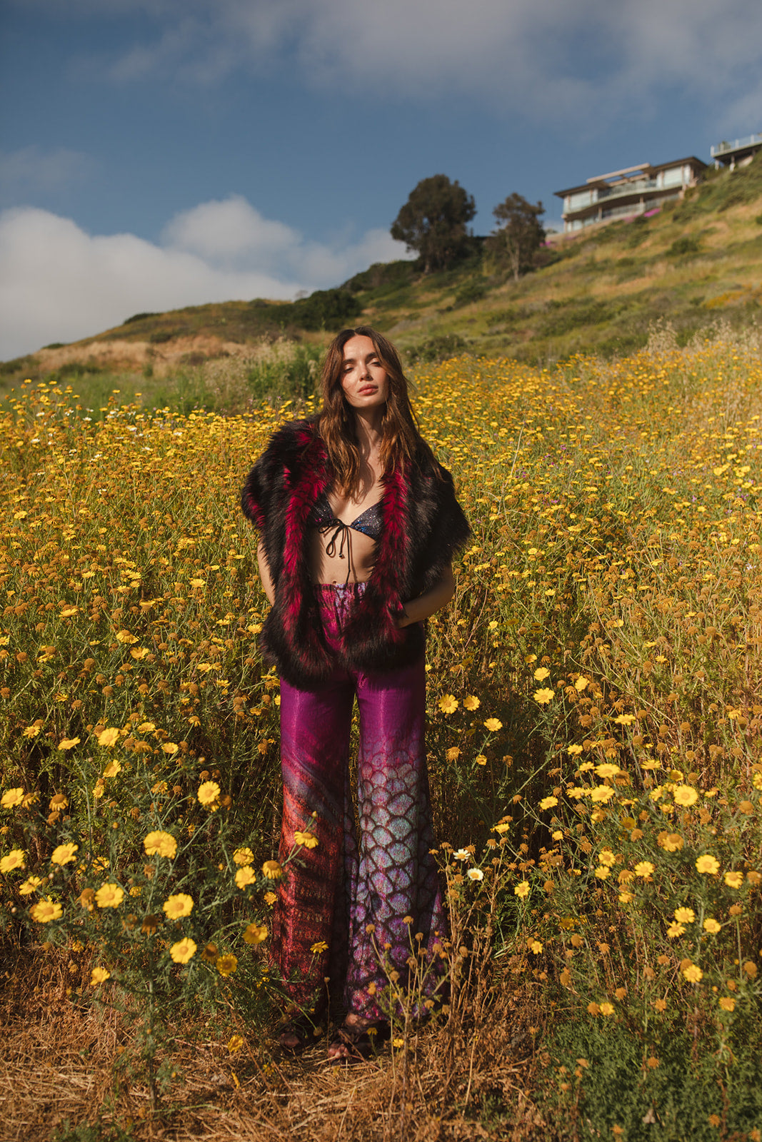 Sangre Faux Fur Shawl