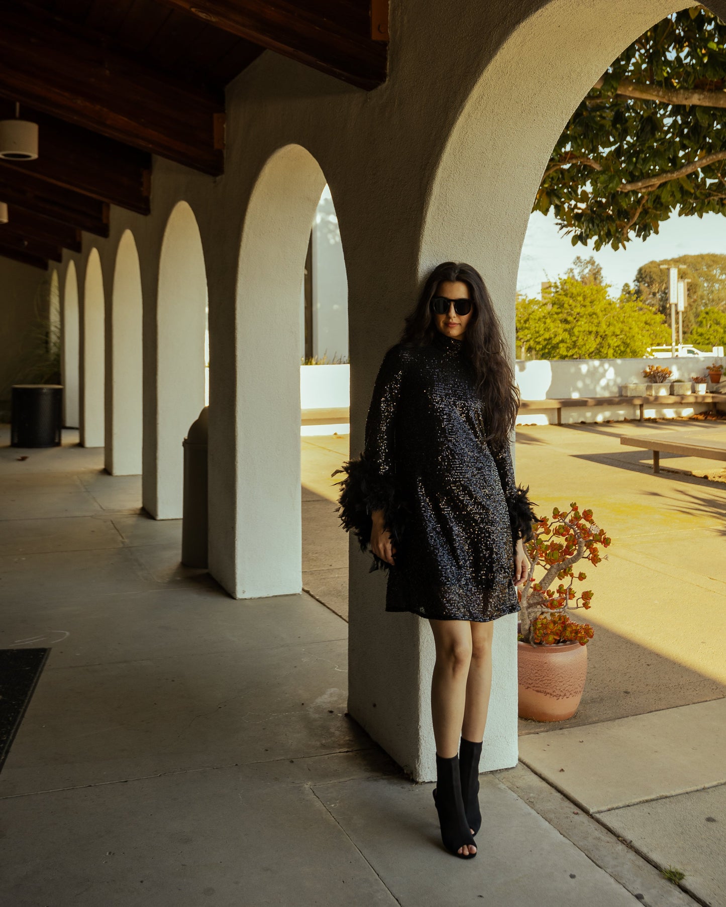 Time Warp Sequin Mod Mini in Frankie Black