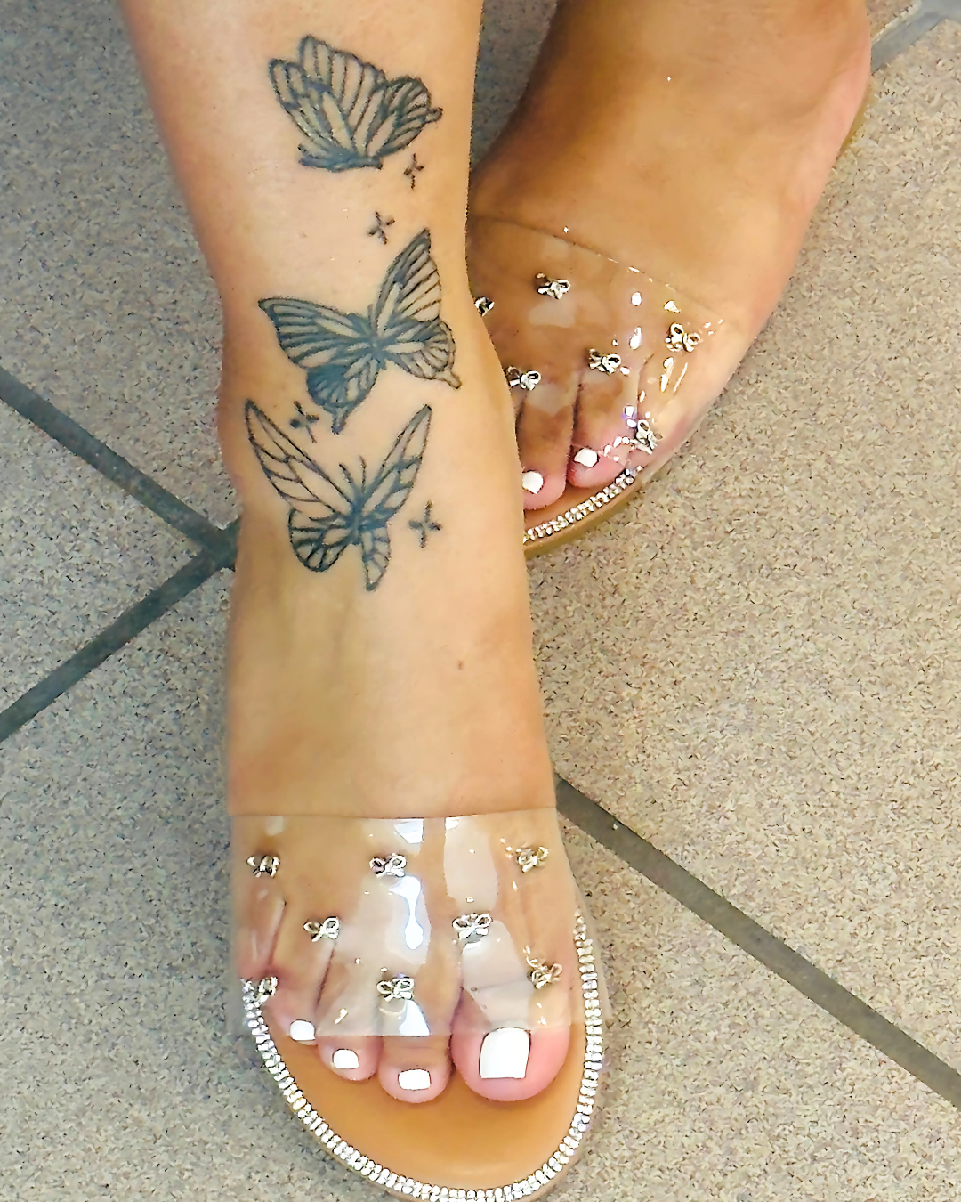 Clear Bow Glamour Slides – Cushioned Slip-On Summer Sandals