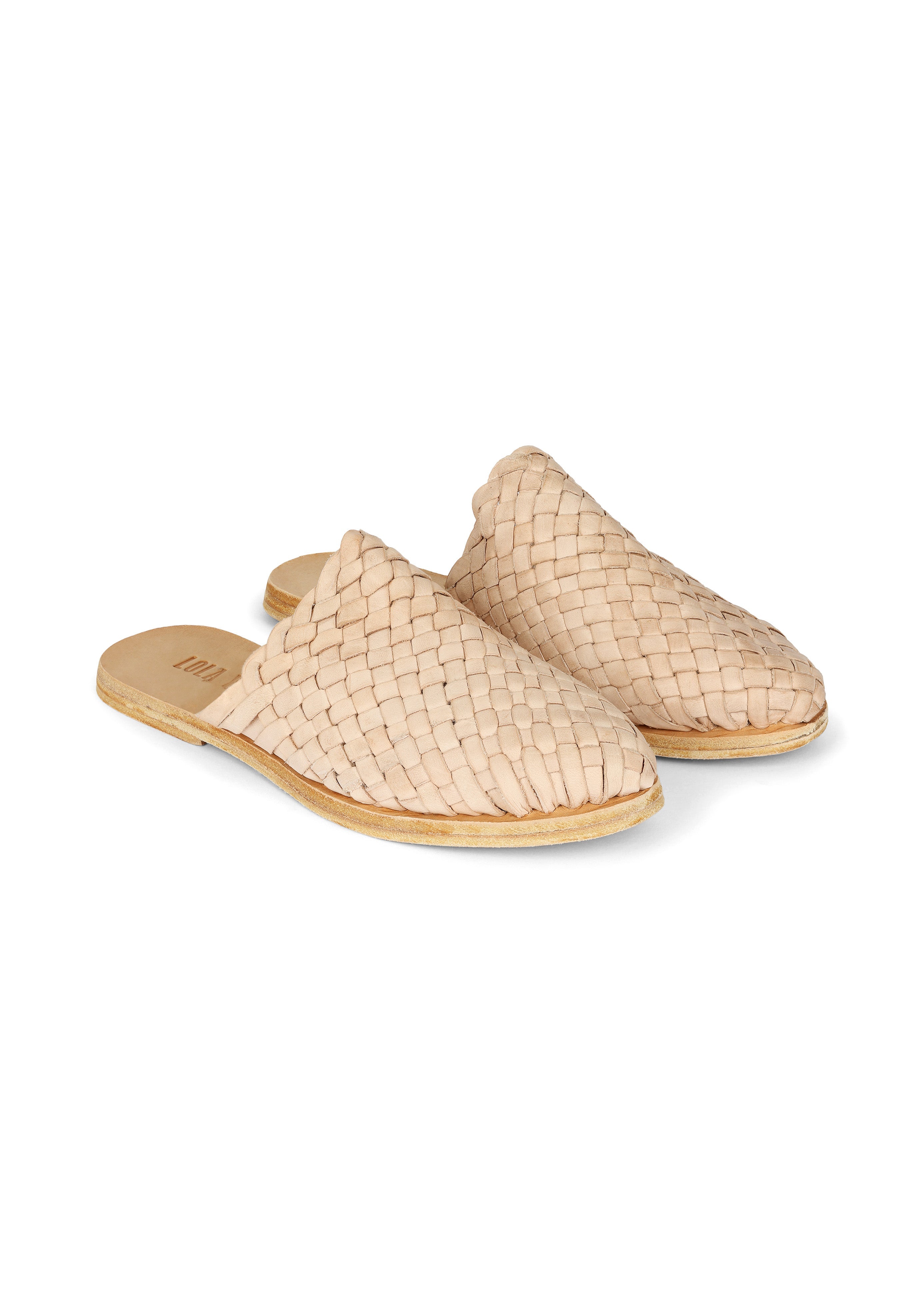 HAND WOVEN LEATHER SLIDES // CREAM See size chart under “more details”