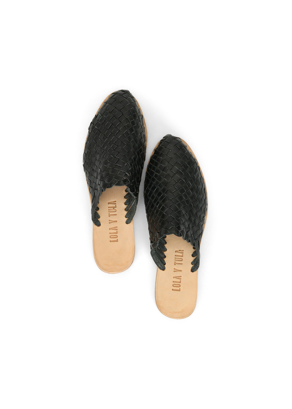 HAND WOVEN LEATHER SLIDES // BLACK See size chart under “more details”
