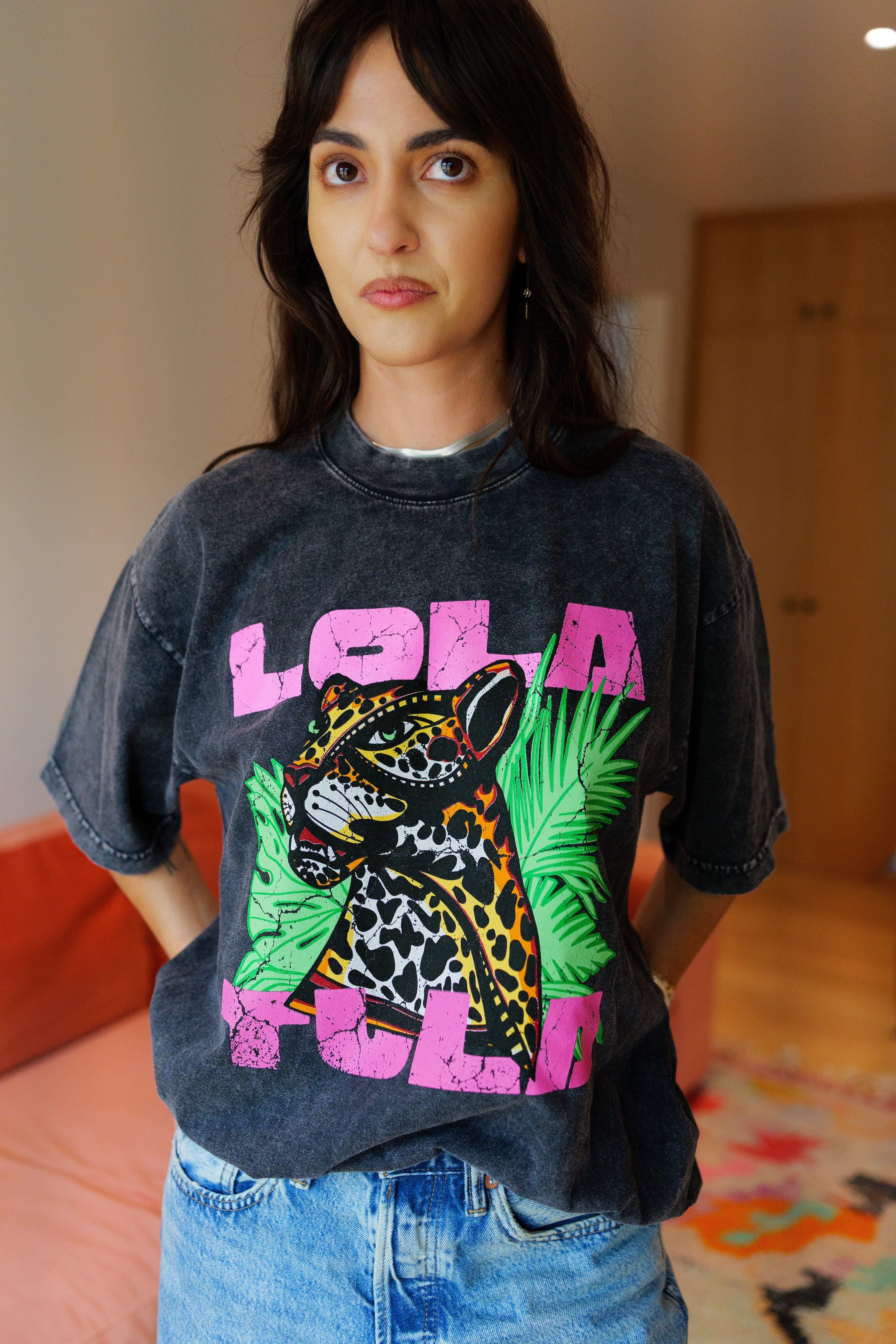 Jungle Jaguar Tee // PINK See size chart under “more details”