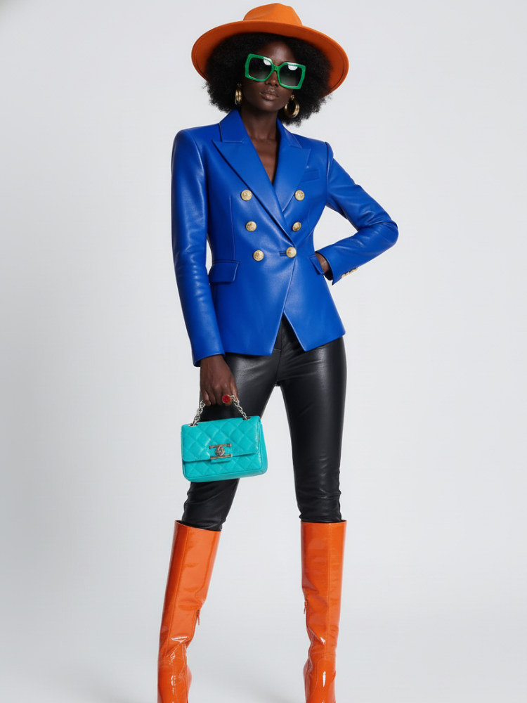 Wall Street Vegan Executive Leather Blazer Jacket BYMANYC ® New York See size chart under “more details”