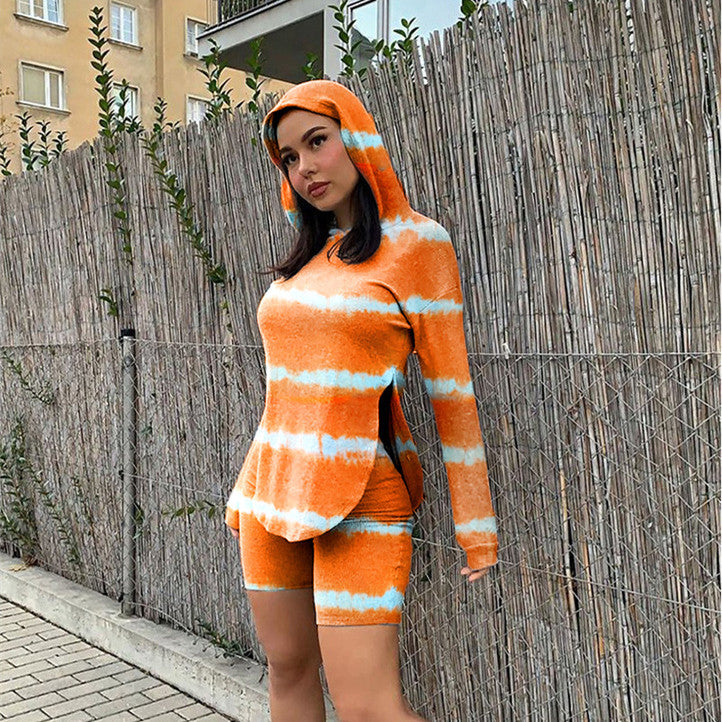 Women's Casual Fashion Hoodie Sports Two Piece Set