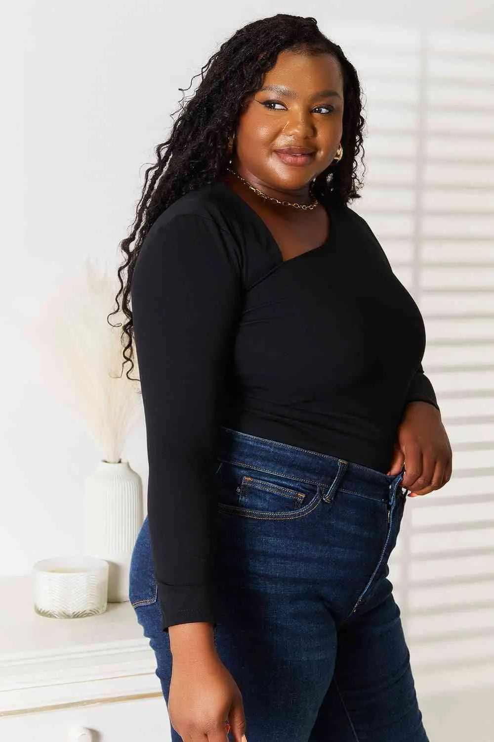 Cosmic Allure Asymmetrical Neck Top