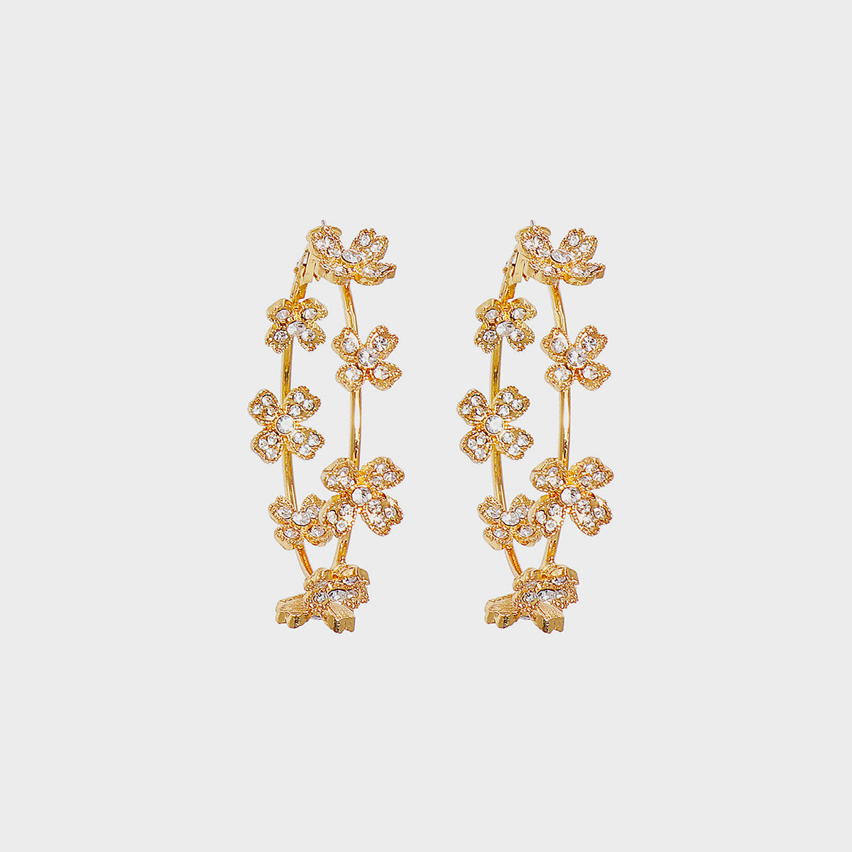 SparkleTrend Circle Shape Rhinestone Alloy Earrings – Elegant and Dazzling Design
