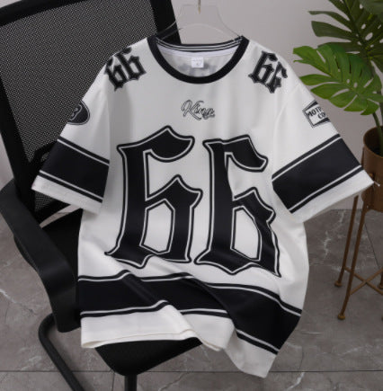 Women's Letter-print Loose-fitting Trendy Short-sleeve Top