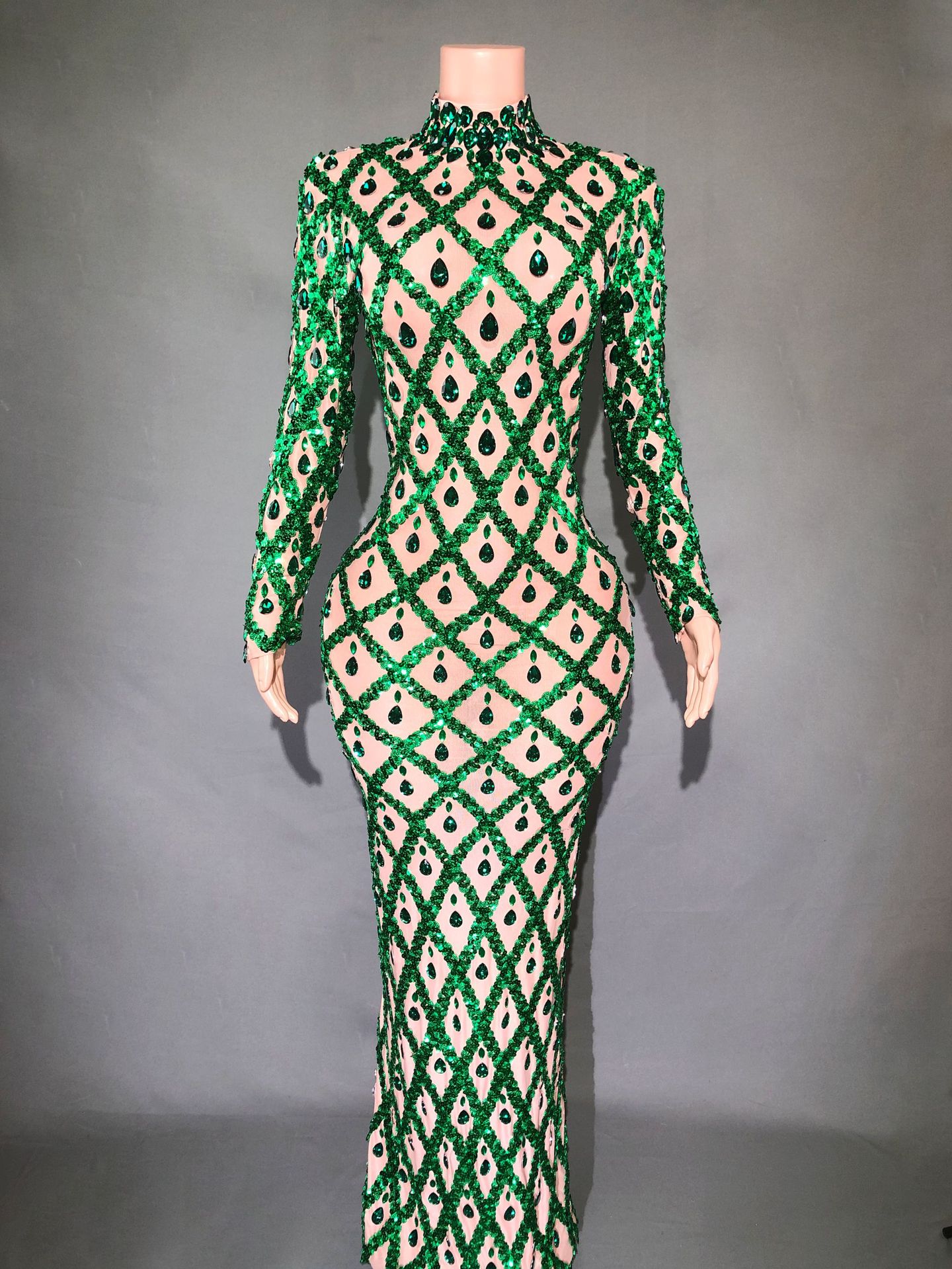 Shiny Rhinestone Women's Evening Party Formal Dress