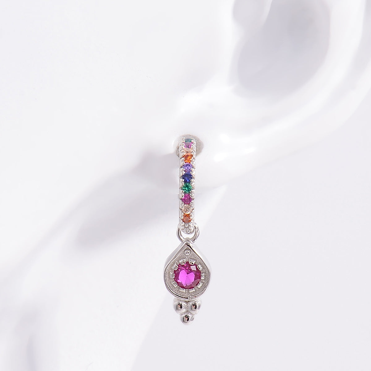 SilverGems 925 Sterling Silver Inlaid Zircon Earrings – Elegant and Durable Design