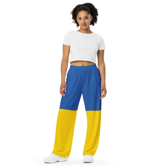 Ukrainian Flag Wide-Leg Pants