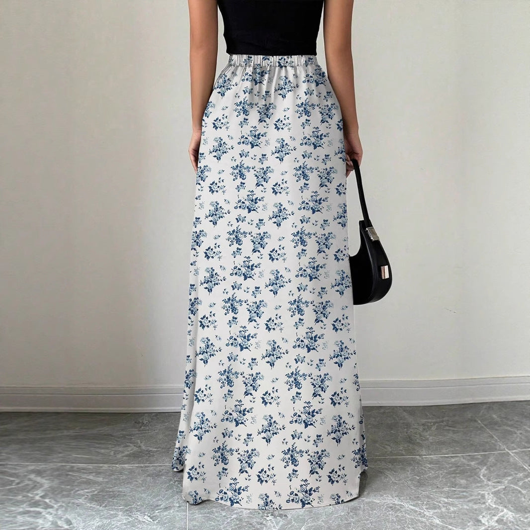 European And American Women's Clothing Satin Skirt New Imitation Silk