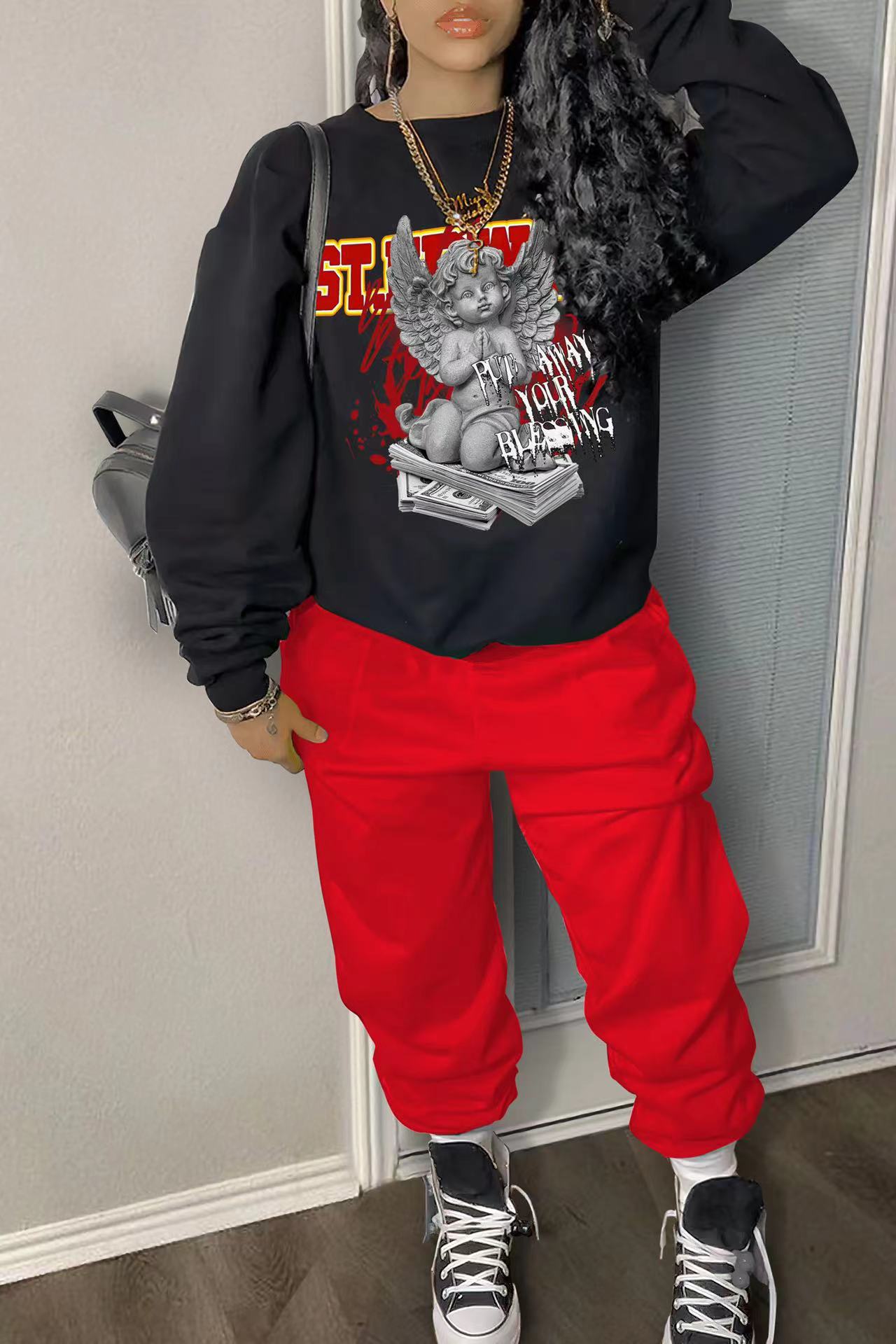 Printed Hoodie Two-piece Set