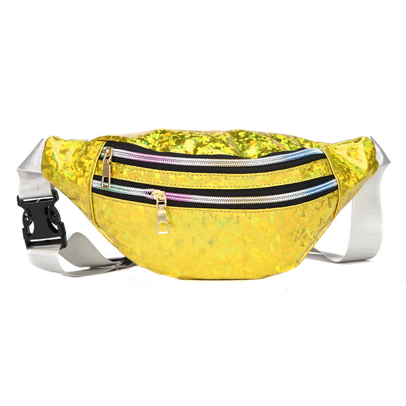 Double Pocket Holographic Fanny Pack See size chart under “more details”