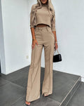 Cute Style Fresh Sweet Women's Clothing Nine-quarter Sleeve Fashion Casual Set See size chart under “more details”