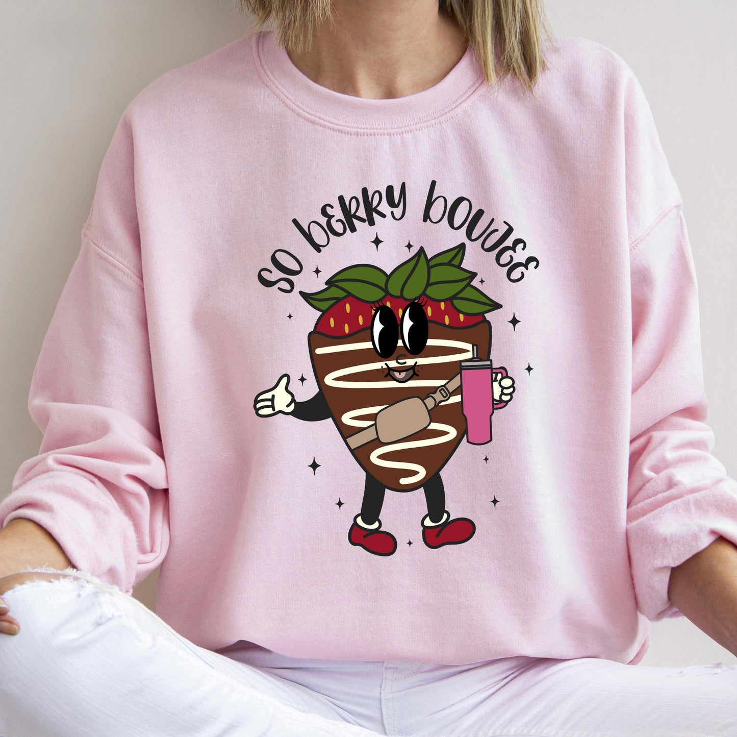 So Berry Boujee, Chocolate Strawberry, Bougie, Sweatshirt, Valentine's Day