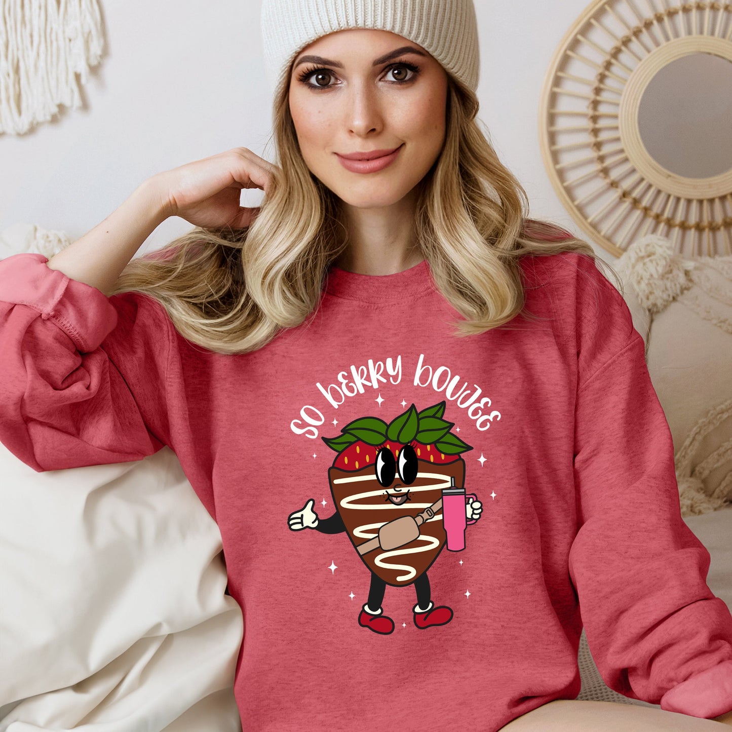 So Berry Boujee, Chocolate Strawberry, Bougie, Sweatshirt, Valentine's Day