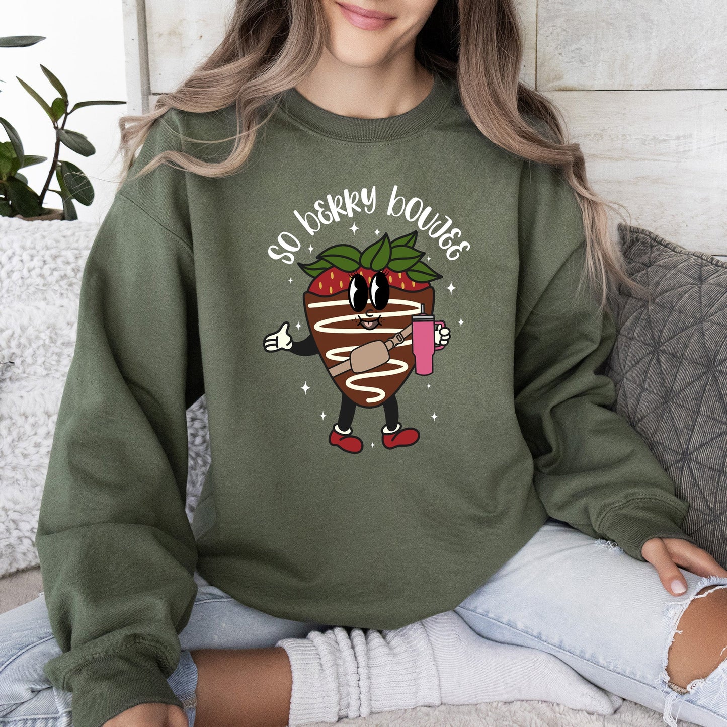 So Berry Boujee, Chocolate Strawberry, Bougie, Sweatshirt, Valentine's Day