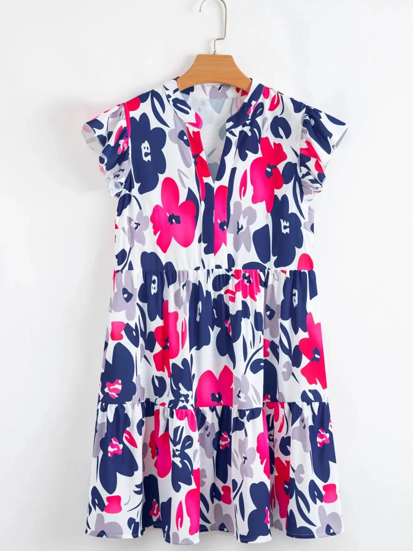 Vibrant Blooming Elegance Mini Dress
