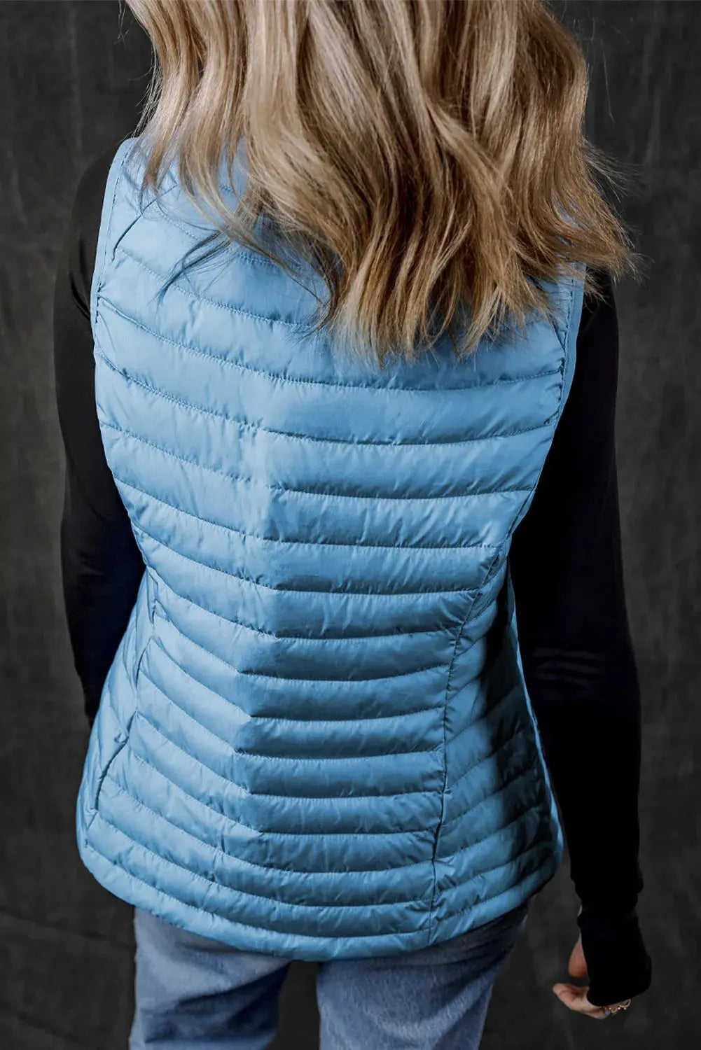 Pocketed Zip Up Womens Puffer Vest
