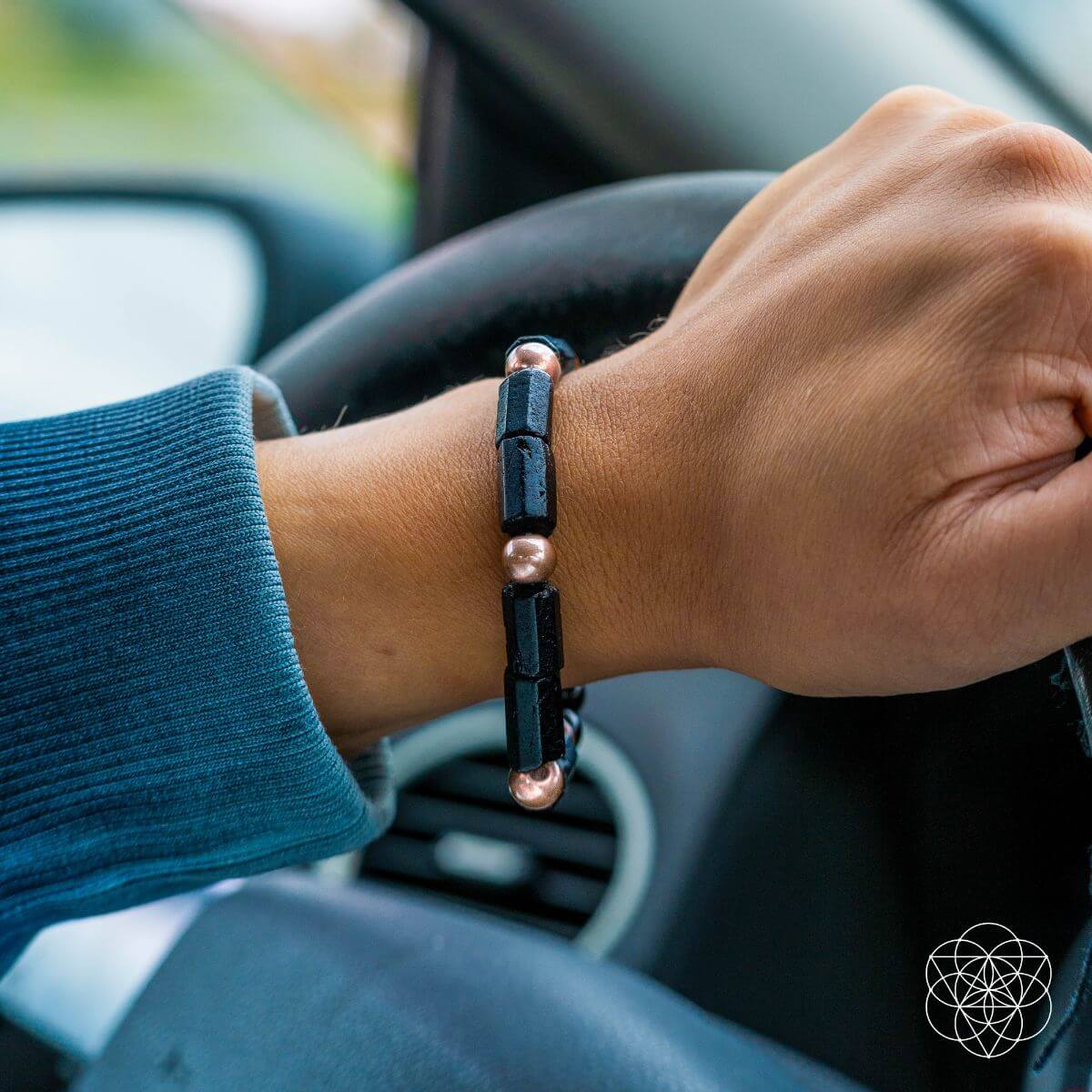 Moonlit Confidence Copper Bracelet With Golden Obsidian