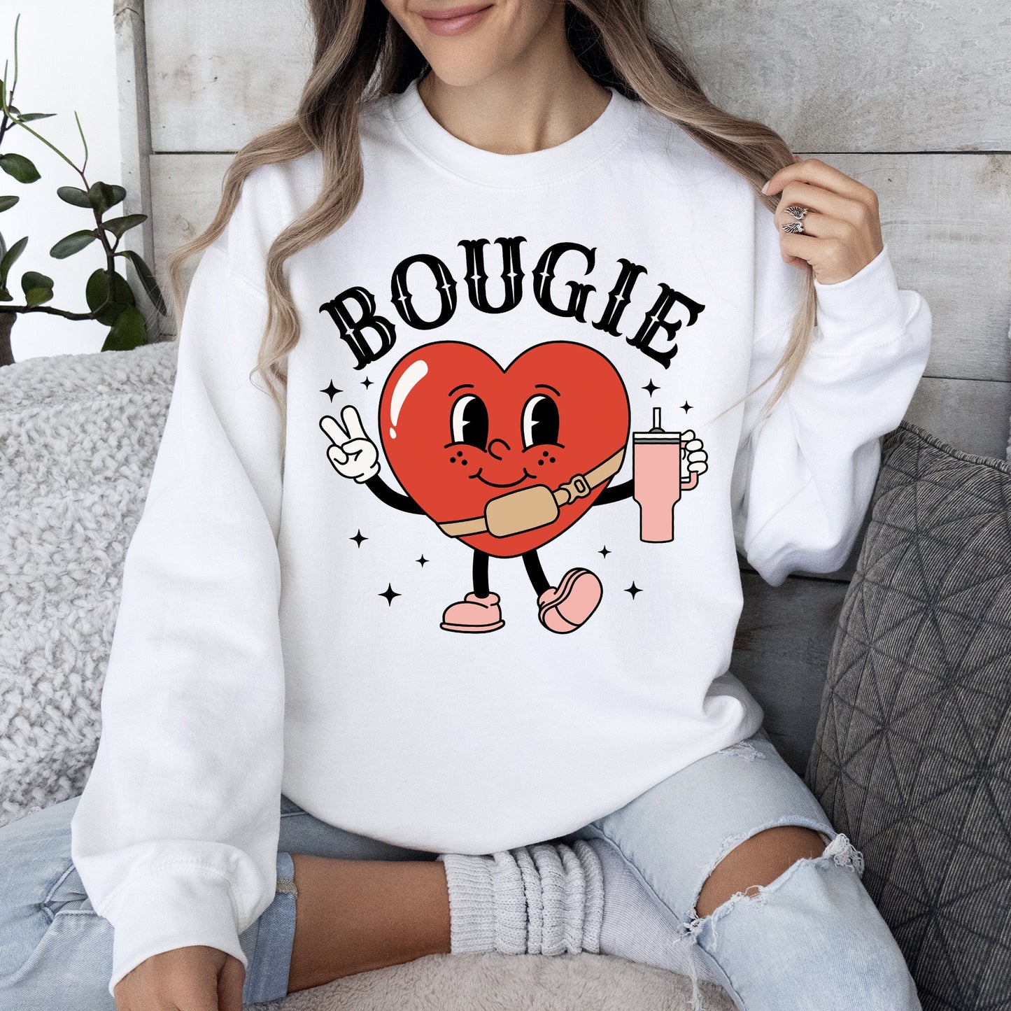 Bougie Heart, Boujee, Sweatshirt, Valentine's Day