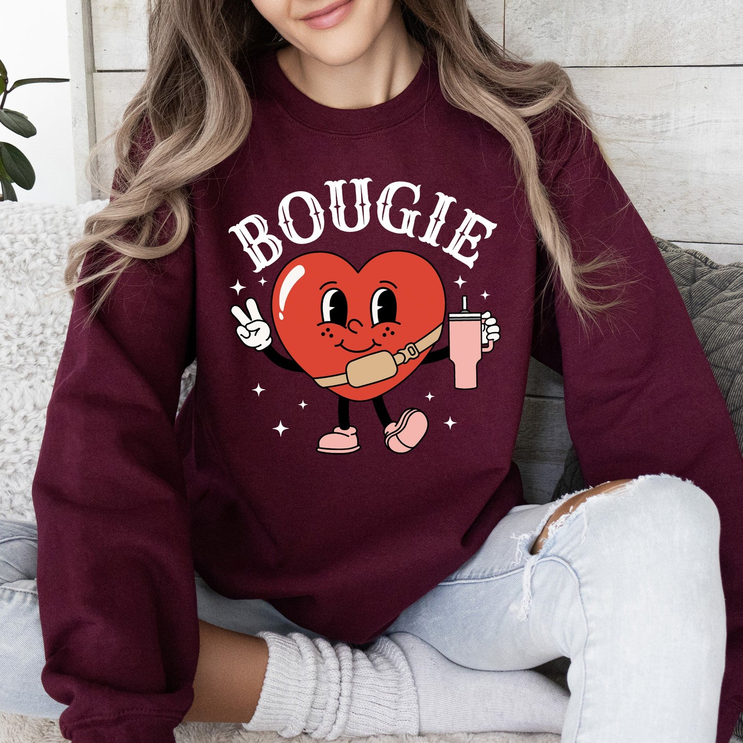Bougie Heart, Boujee, Sweatshirt, Valentine's Day