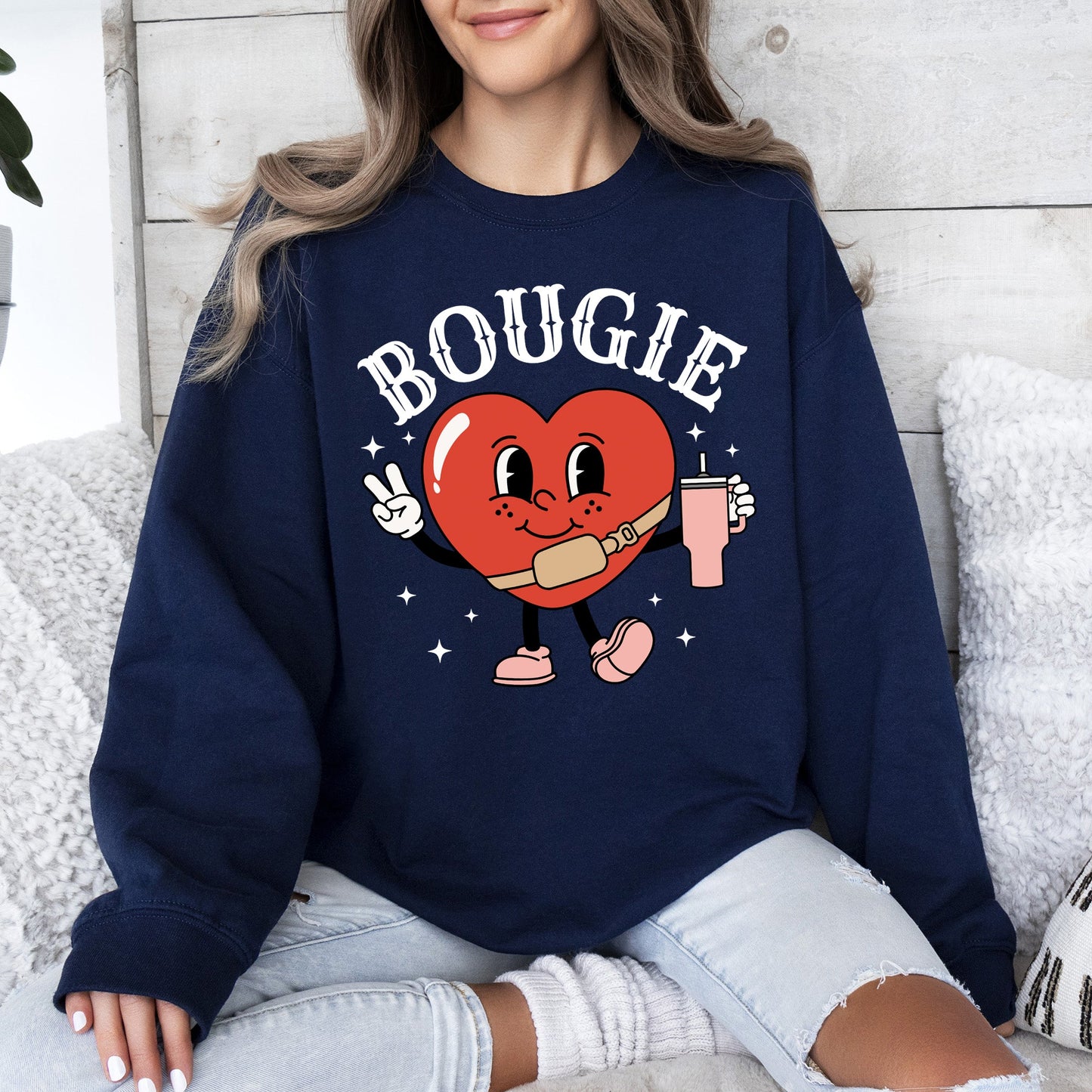 Bougie Heart, Boujee, Sweatshirt, Valentine's Day