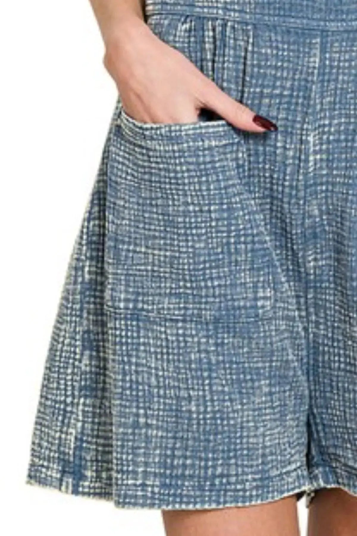 Zenana Woven Acid Washed Womens Gauze Romper