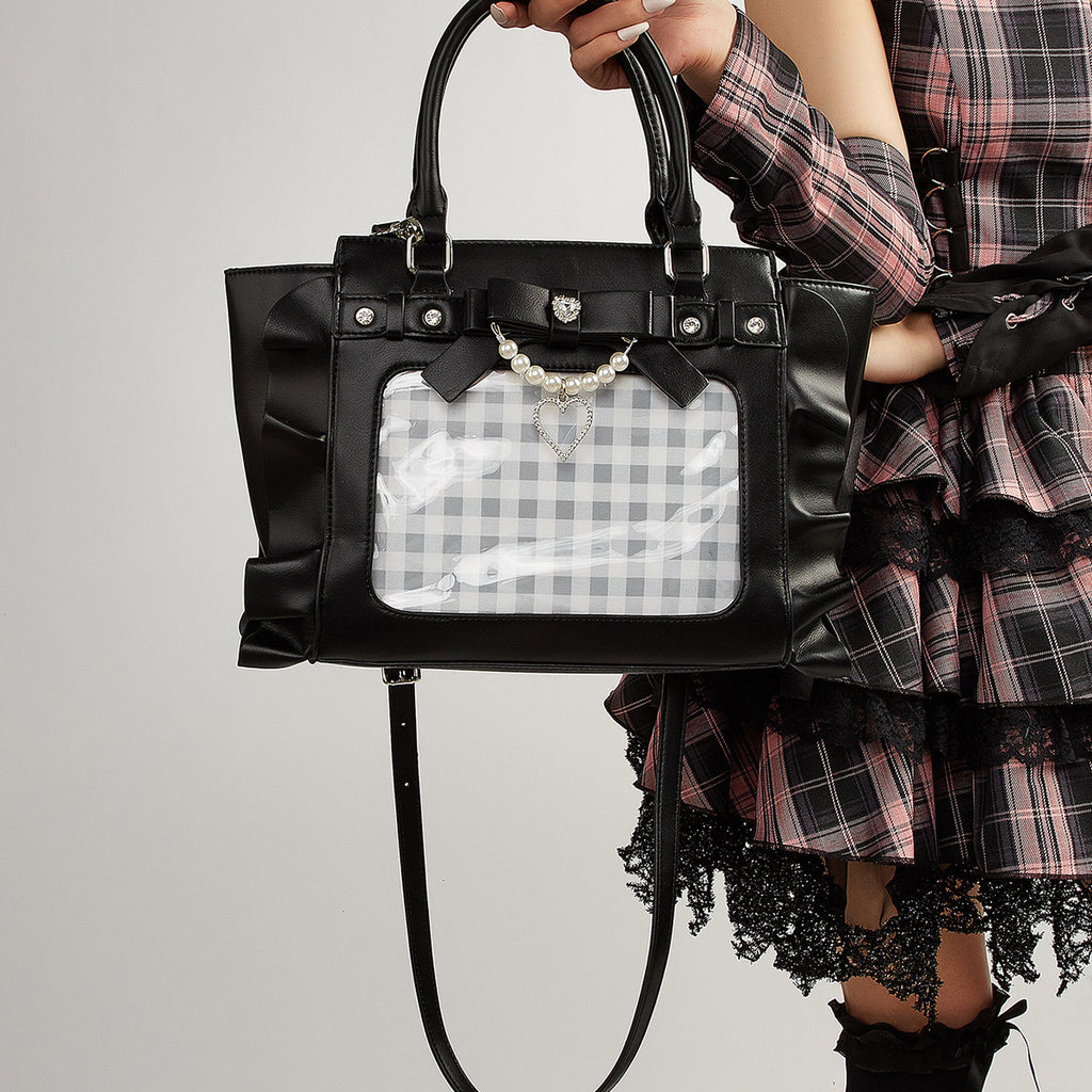 Love Handbag Lace Pearl Women's Messenger Bag See size chart under “more details”