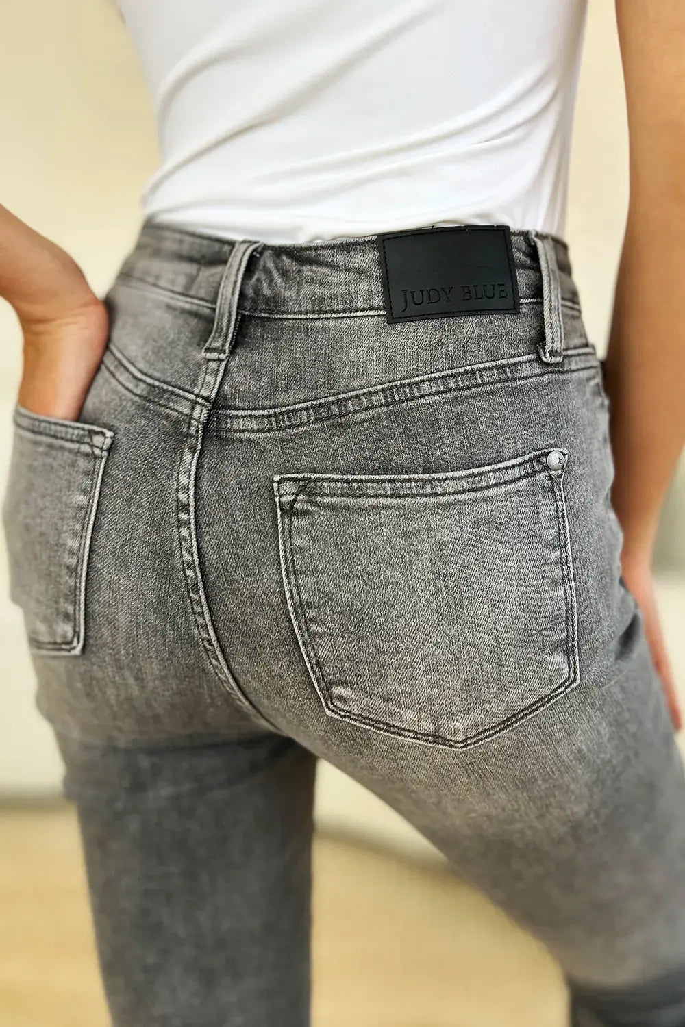 Judy Blue Jeans - Full Size Button Fly High Waist Cuffed Capris