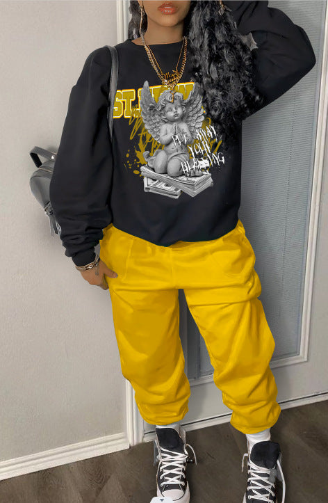 Printed Hoodie Two-piece Set