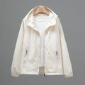 Women's Cropped Casual Loose Plus Size Hooded Thin Shell Jacket See size chart under “more details”