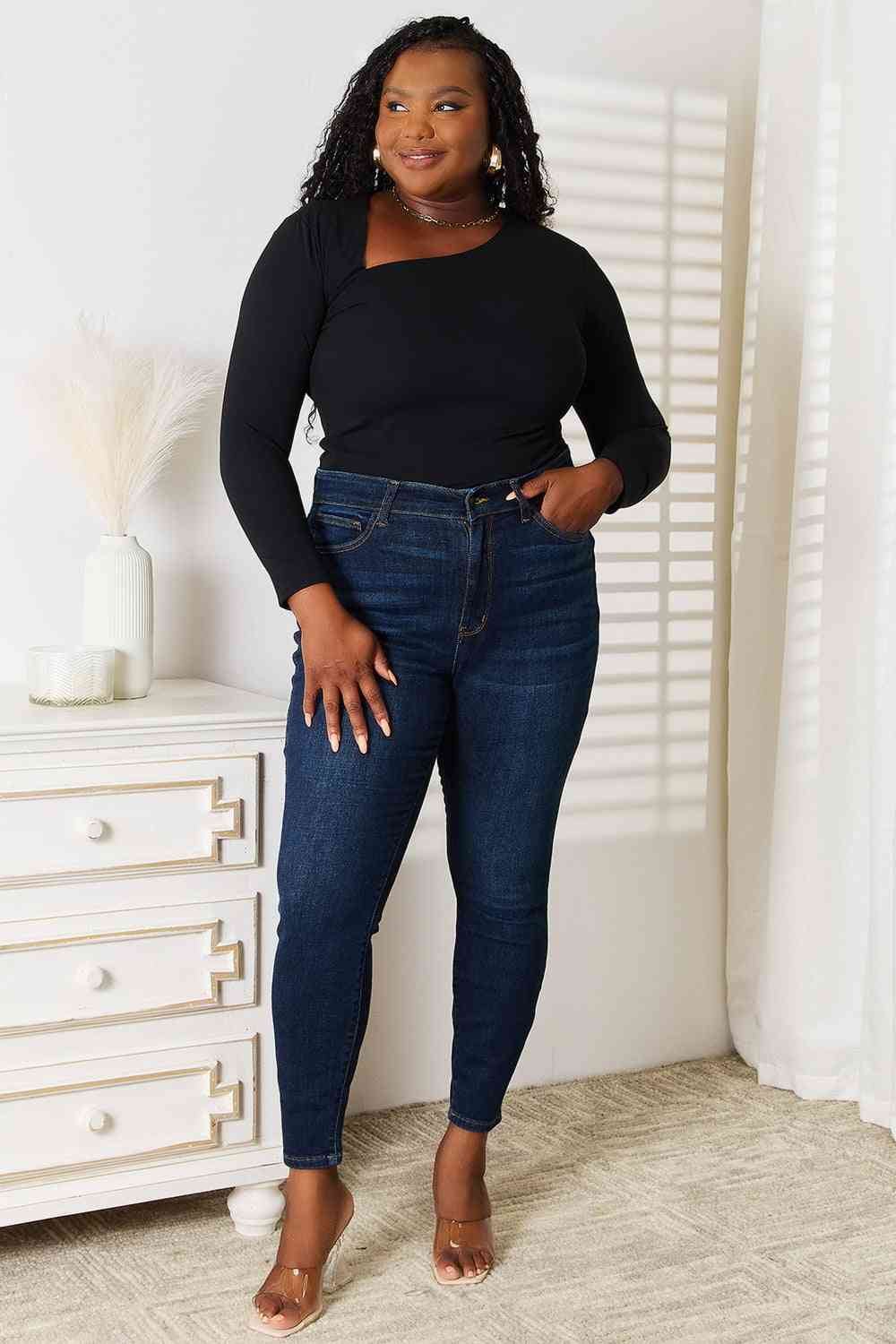 Cosmic Allure Asymmetrical Neck Top