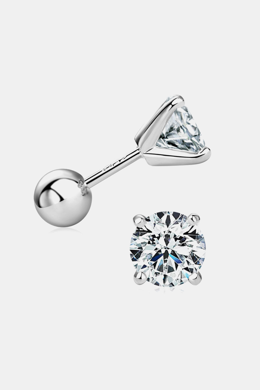 Elegant Sparkle Moissanite Stud Earrings – 2 Carat Luxury in 925 Sterling Silver