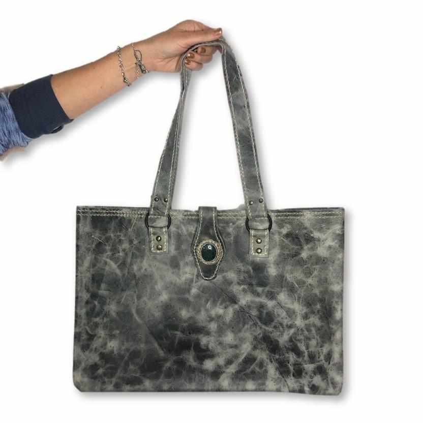 Chakra Jade Stone Leather Bag - Guatemala See size chart under “more details”