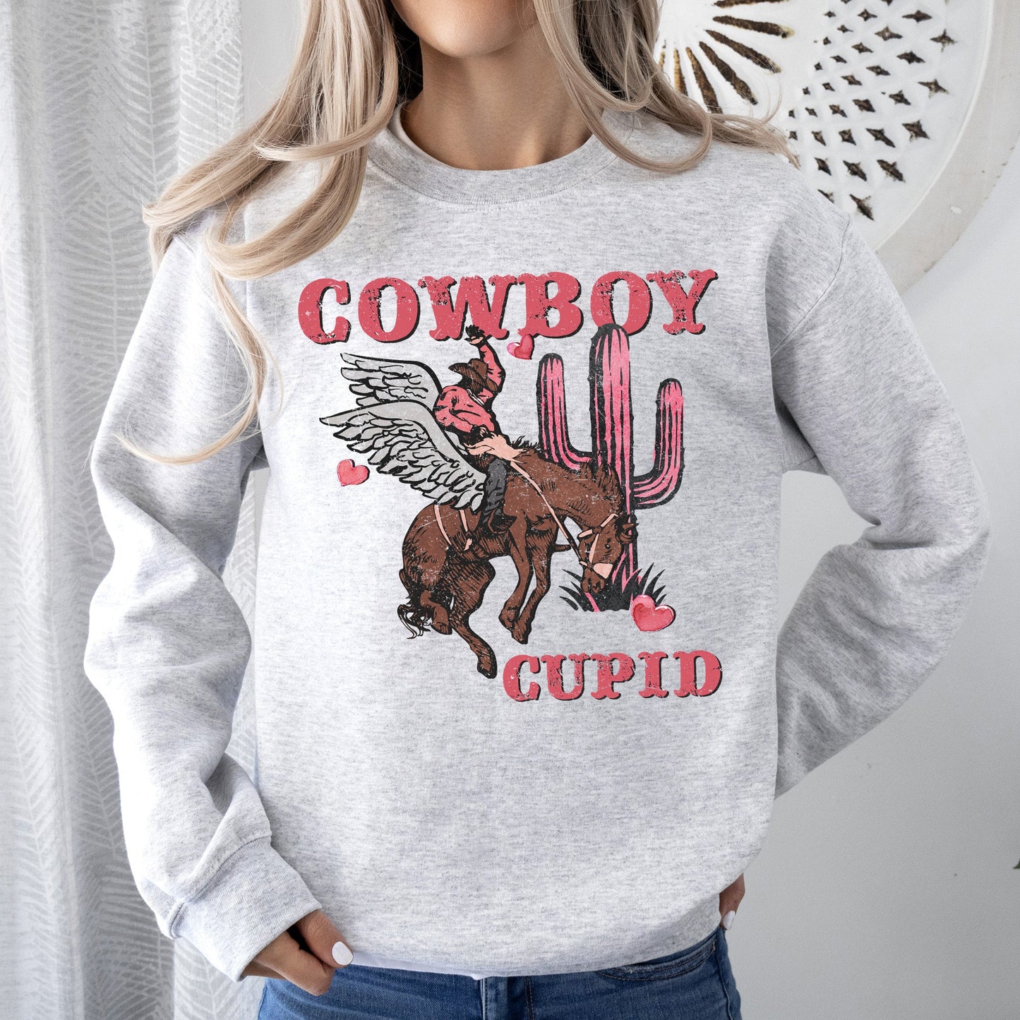 Cowboy Cupid, Horse, Western, Country, Sweatshirt, Valentine's Day
