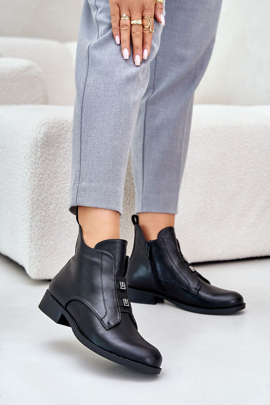 Dovarya Flat Eco Leather Boots for Women