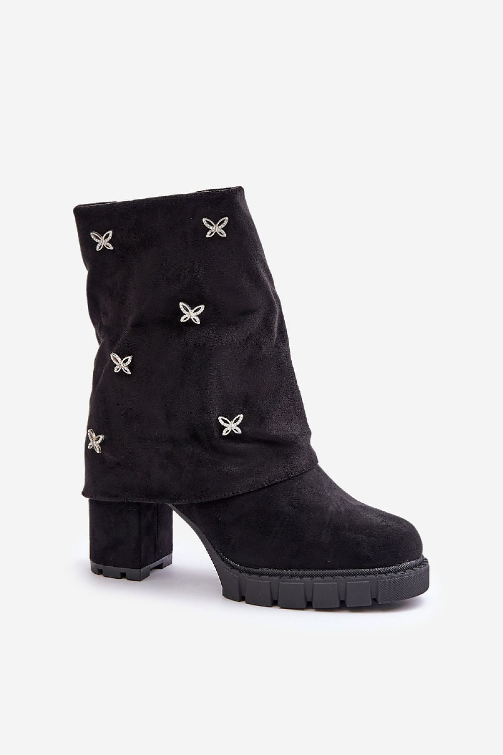 Evelmera Foldover Suede Heel Boots