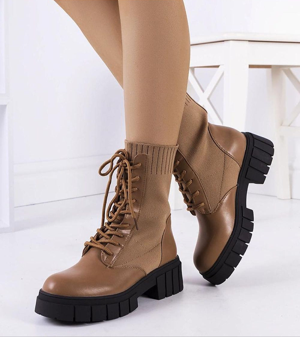 Braveda Brown Elastic-Top Boots