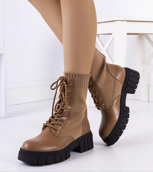 Braveda Brown Elastic-Top Boots