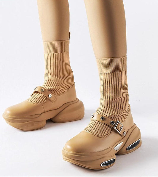 Elvessa Stretch Knit Ankle Boots