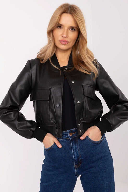 Velvaris Eco-Leather Bomber Jacket
