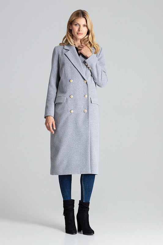 Vernadell Gray Double-Breasted Classic Coat