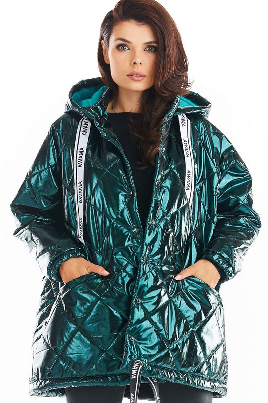 Amawa Oversized Quilted Hooded Jacket