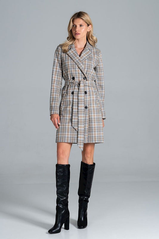 Loryndra Belted Knee-Length Autumn Coat