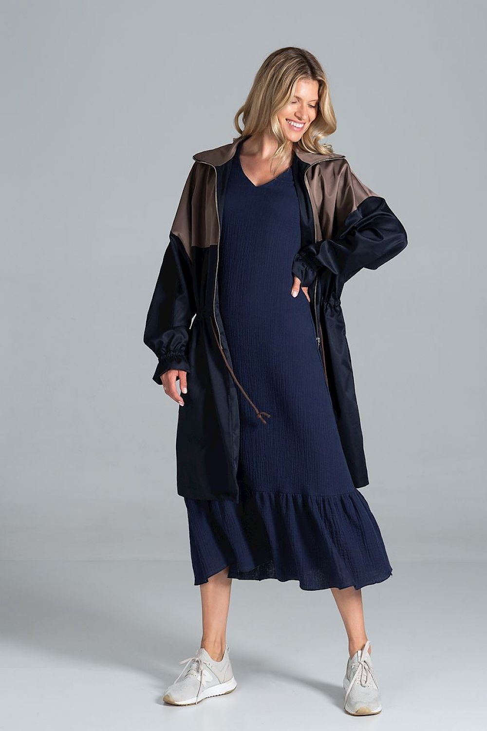 Ardevine Two-Tone Autumn Parka Coat